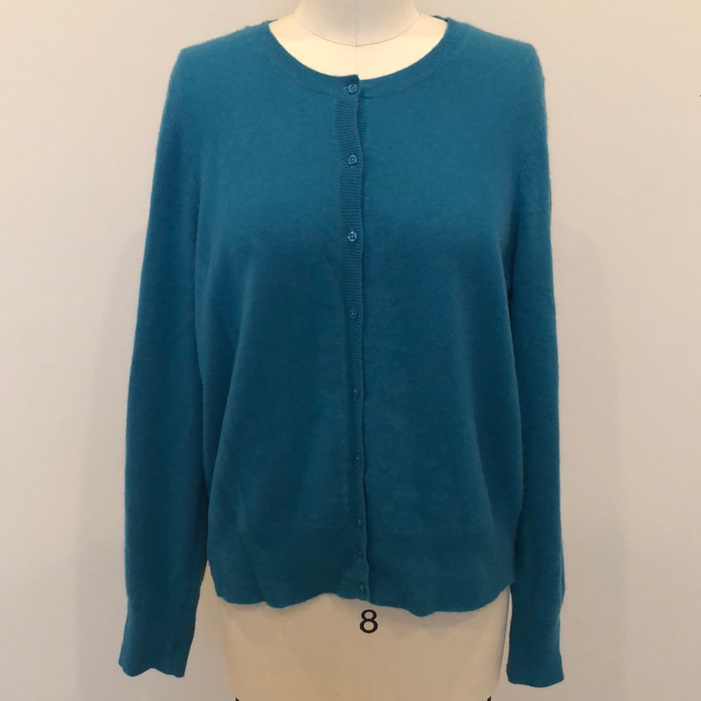 Lord & Taylor 100% Cashmere Teal Sweater